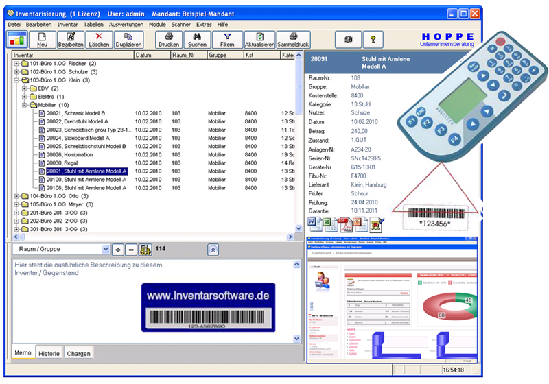 Produktbild Inventarsoftware Inventarisierung Inventarlisten Inventarverwaltung