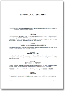 Last Will - Template USA