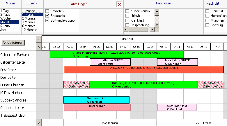 Produktbild Notes Domino Team Kalender PlanMe