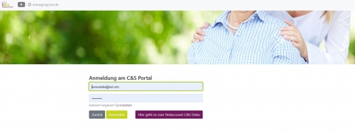 C&S Portal - Anmeldung