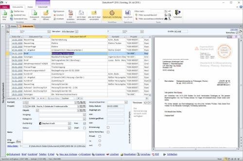13. Produktbild DokuWork kombiniert CRM mit Dokumenten-Management und Projekten