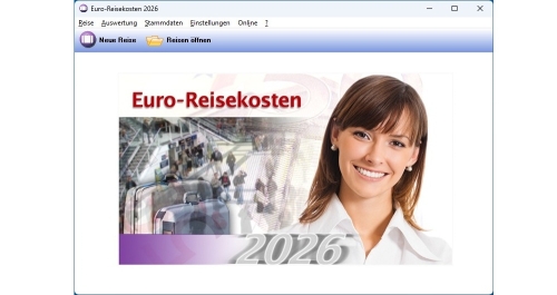 Euro-Reisekosten 2026 Startbildschirm