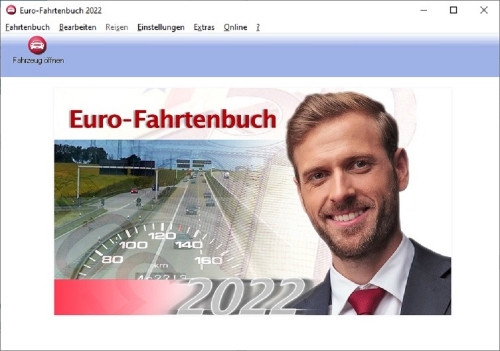 Euro-Fahrtenbuch 2022 Startbildschirm