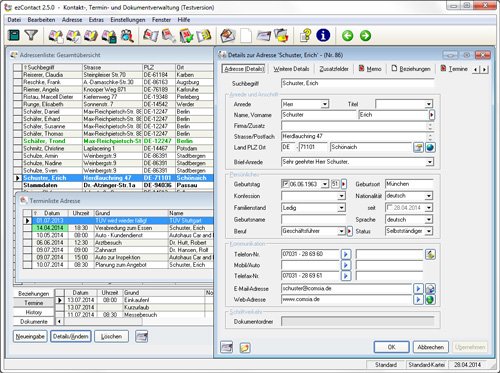 1. Produktbild ezContact - CRM-Software - Dokumentation und Verwaltung von Konta