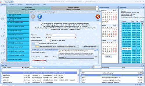 PraxPlan Termine automatisiert nach Outlook uebertragen