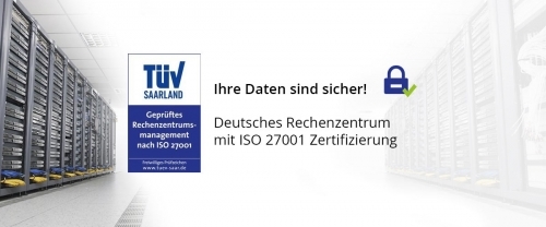 Deutsches Rechenzentrum mit ISO 27001 Zertifizierung.