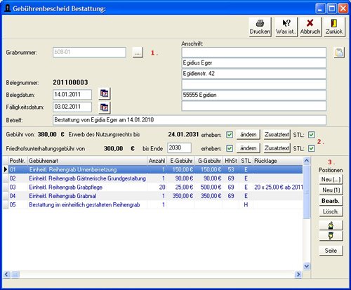 3. Produktbild  PC-FRIEDHOF Software zur Friedhofsverwaltung