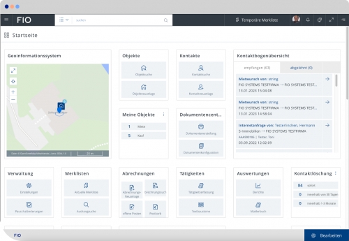 Dashboard FIO Webmakler