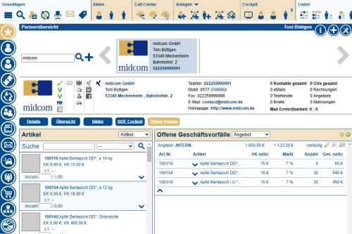 In 15 sec. ein Angebot oder eine Rechnung erstellen