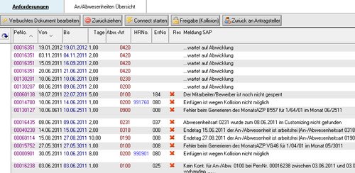 4. Produktbild Zeitwirtschaft fr Lotus Notes SAP HR Out of Office