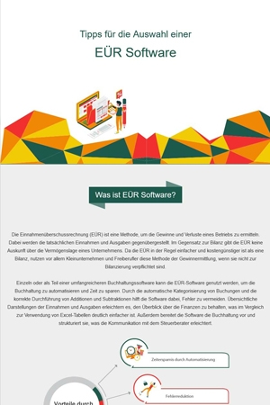 Download Infografik - Tipps für die Auswahl von EÜR Software