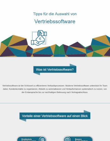 Infografik - Tipps für die Auswahl von Vertriebssoftware