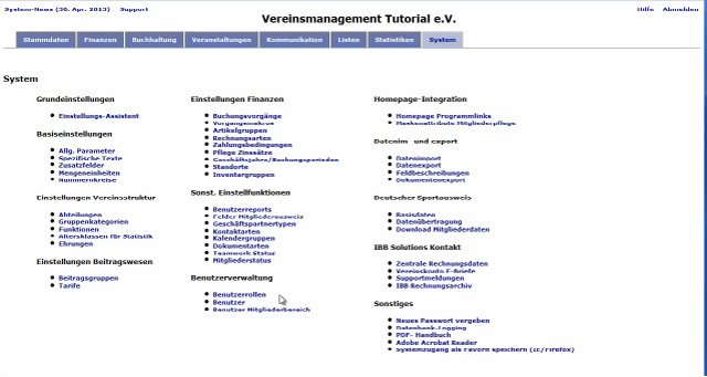 MGVO - Online Vereinsmanagementsystem - Benutzerverwaltung