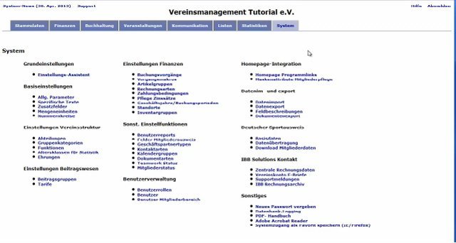 MGVO - Online Vereinsmanagementsystem - Benutzerreports