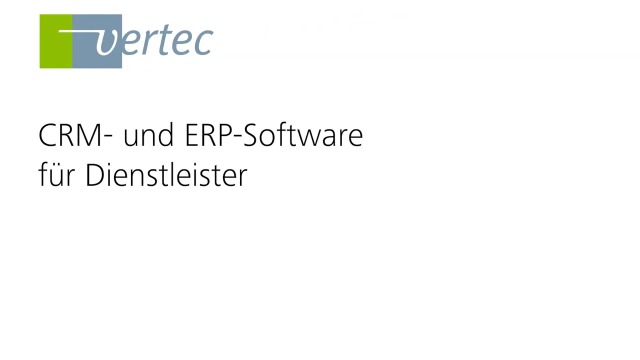 CRM und ERP Software für Dienstleister | Vertec