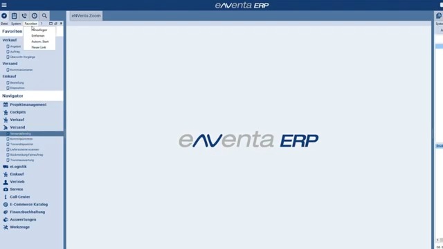 #eNVenta ERP: #Favoriten einrichten, entfernen und automatisch starten