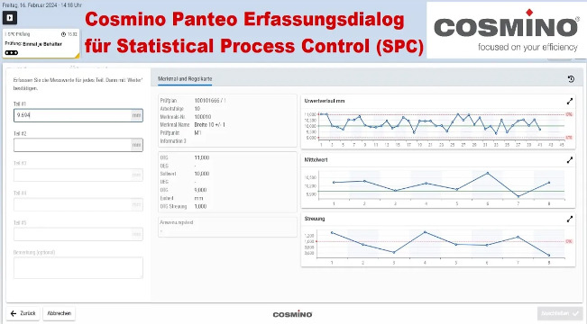 Cosmino Panteo Erfassungsdialog fr Statistical Process Control