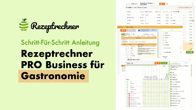 Rezeptrechner PRO Business Anleitung | Gastronomie