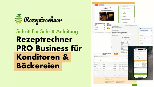 Rezeptrechner PRO Business Anleitung | Konditoren & Bäckereien